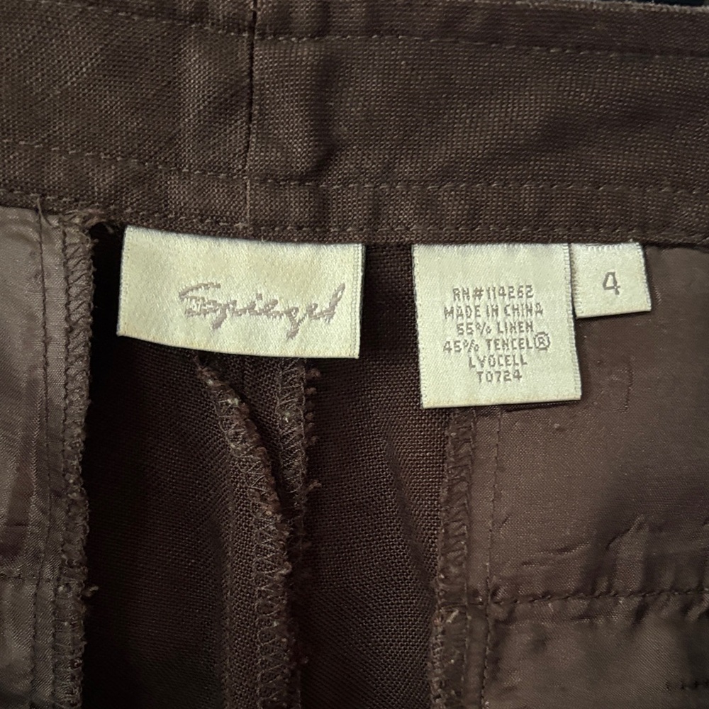 Spiegel Dark Brown Women Flat Front Cotton Shorts - Picture 3 of 3